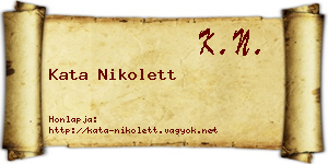 Kata Nikolett névjegykártya