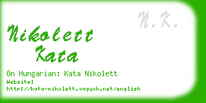 nikolett kata business card